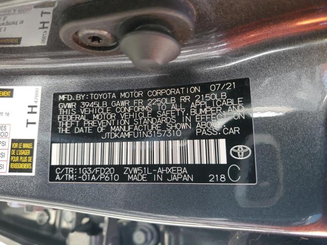 2022 TOYOTA PRIUS NIGH - JTDKAMFU1N3157310