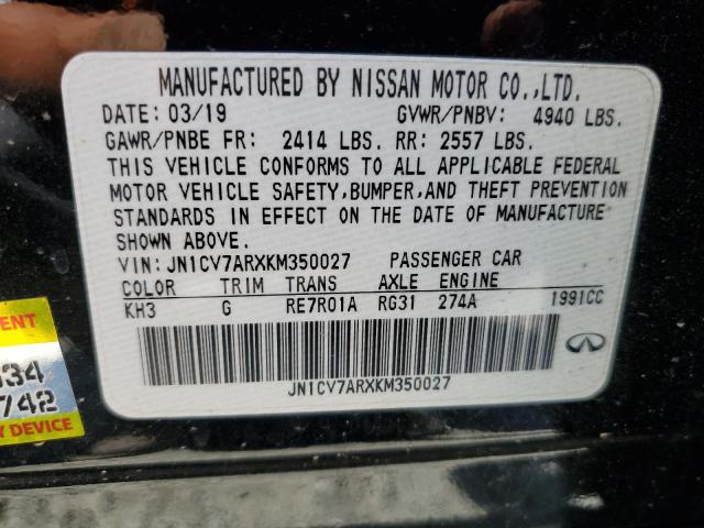 2019 INFINITI Q50 PURE - JN1CV7ARXKM350027