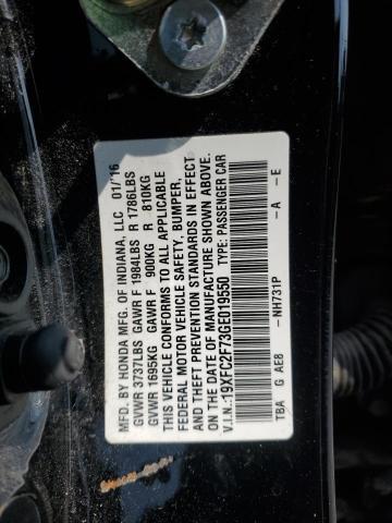 VIN 19XFC2F73GE019550 2016 Honda Civic, EX no.12