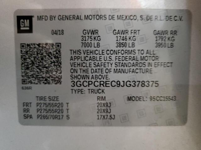 2018 CHEVROLET SILVERADO - 3GCPCREC9JG378375