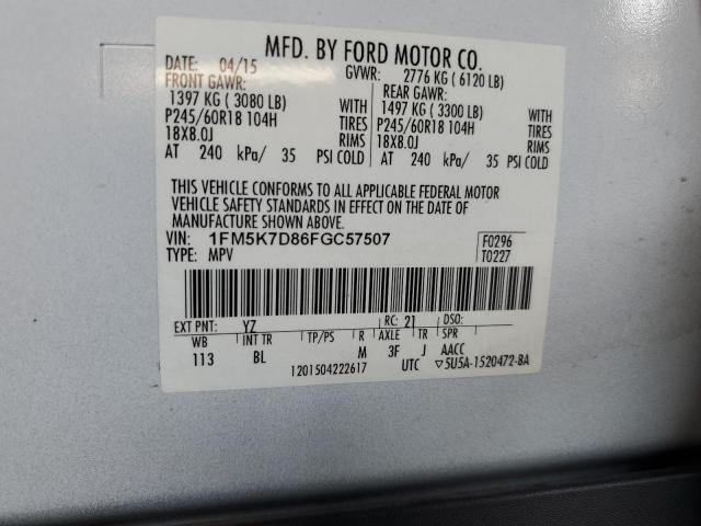 2015 FORD EXPLORER X - 1FM5K7D86FGC57507