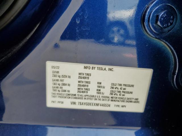 2022 TESLA MODEL Y - 7SAYGDEEXNF446534