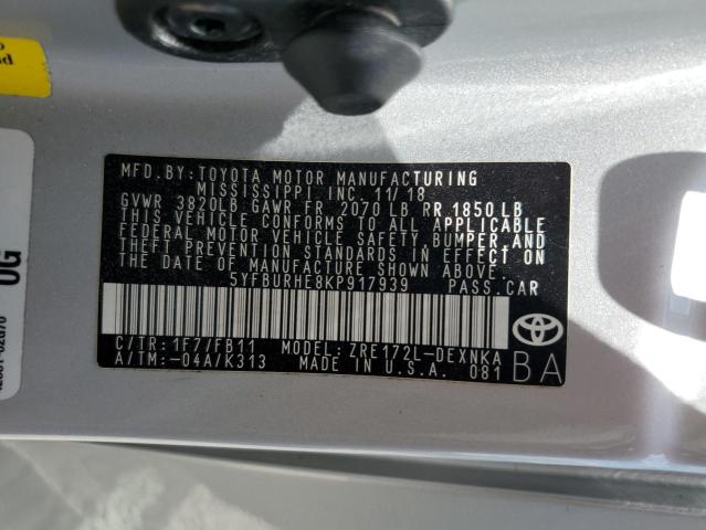 2019 TOYOTA COROLLA L - 5YFBURHE8KP917939