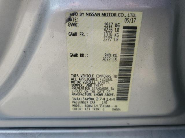 2017 NISSAN ALTIMA 2.5 - 1N4AL3AP9HC274144