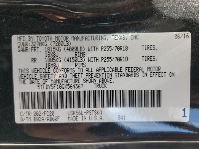 2016 TOYOTA TUNDRA CRE - 5TFDY5F10GX564367