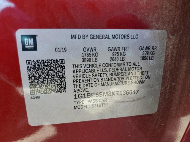 1G1BE5SM8K7136547 2019 CHEVROLET CRUZE