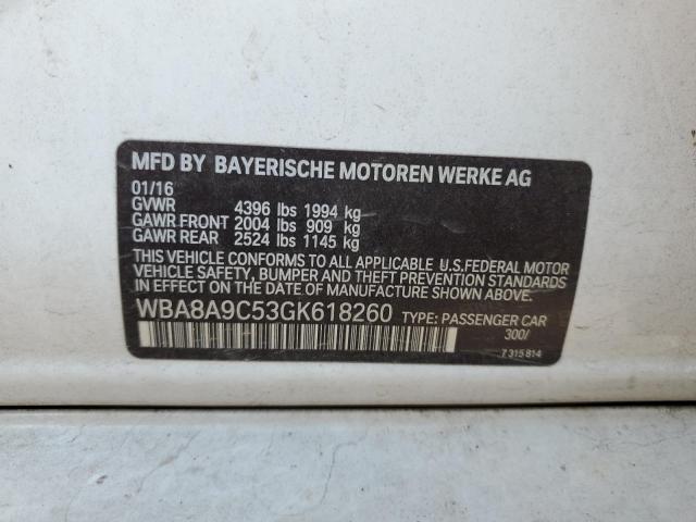 VIN WBA8A9C53GK618260 2016 BMW 3 Series, 320 I no.12