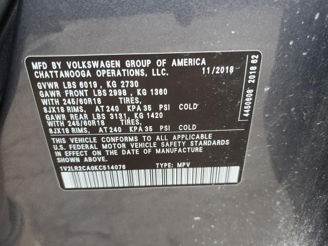 2019 VOLKSWAGEN ATLAS SE - 1V2LR2CA0KC514076