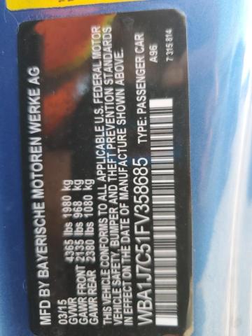 VIN WBA1J7C51FV358685 2015 BMW 2 Series, M235I no.12