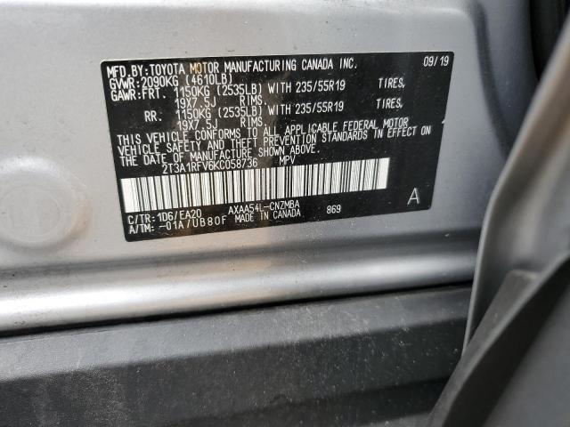 VIN 2T3A1RFV6KC058736 2019 Toyota RAV4, Xle Premium no.14