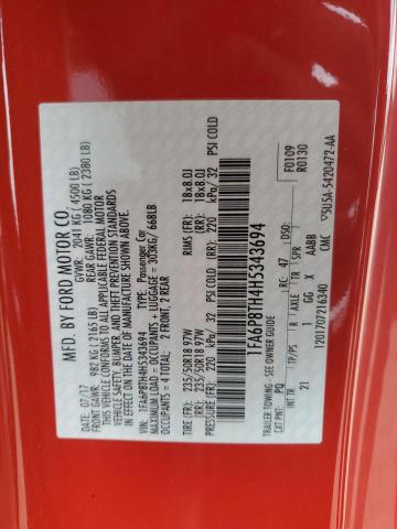 2017 FORD MUSTANG - 1FA6P8TH4H5343694