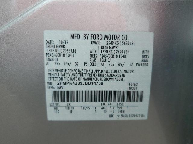 2018 FORD EDGE SEL - 2FMPK4J89JBB14739
