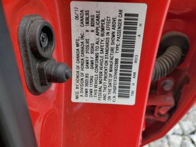 2017 HONDA CIVIC EX - 2HGFC1F37HH652888