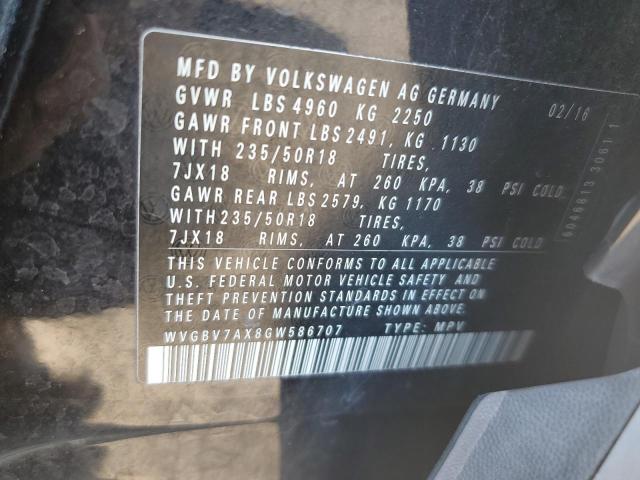 VIN WVGBV7AX8GW586707 2016 Volkswagen Tiguan, S no.13