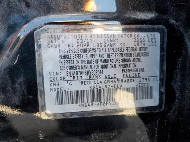 2017 NISSAN SENTRA S - 3N1AB7AP8HY302644