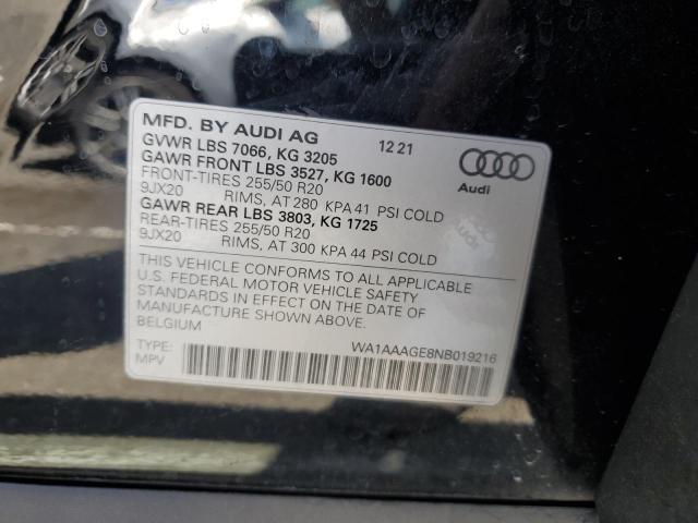 2022 AUDI E-TRON PRE - WA1AAAGE8NB019216