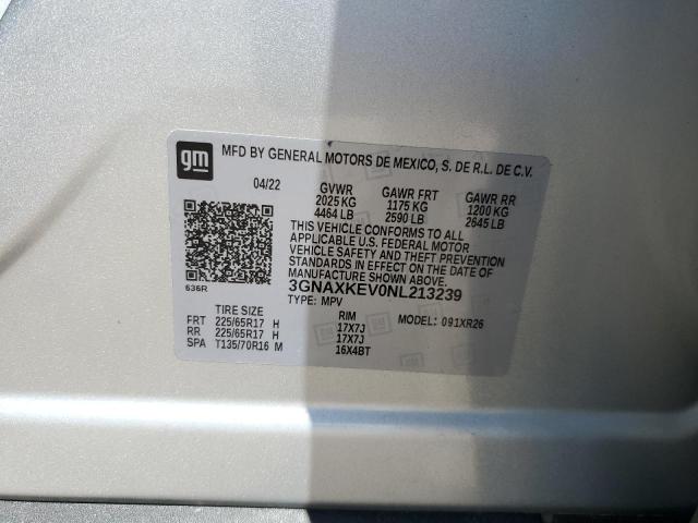 2022 CHEVROLET EQUINOX LT - 3GNAXKEV0NL213239