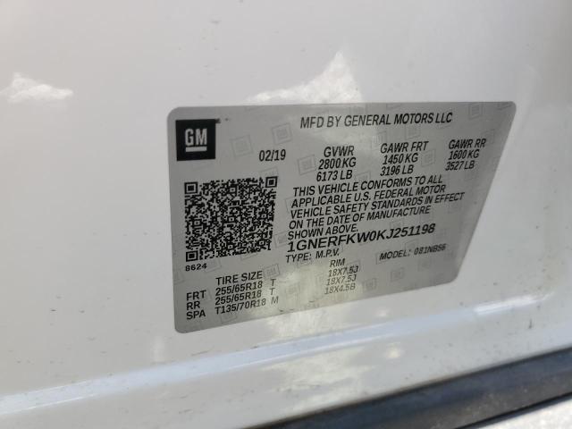 2019 CHEVROLET TRAVERSE L - 1GNERFKW0KJ251198