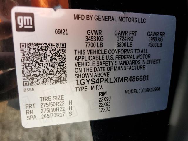 VIN 1GYS4PKLXMR486681 2021 CADILLAC ESCALADE no.13