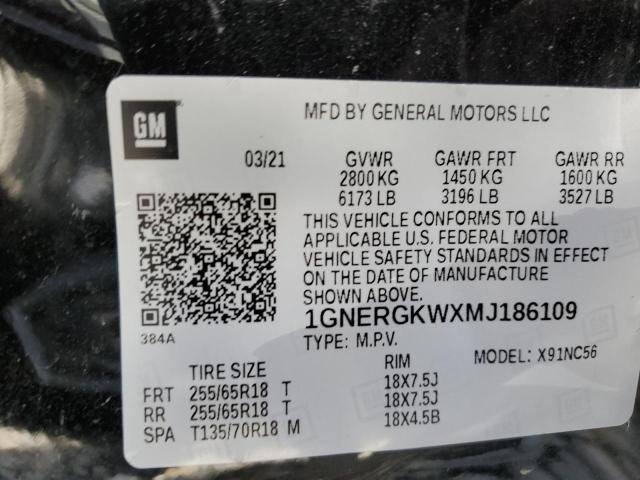 VIN 1GNERGKWXMJ186109 2021 Chevrolet Traverse, LT no.13