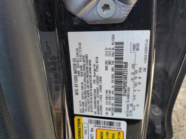 VIN 3FA6P0HD5KR231868 2019 Ford Fusion, SE no.12