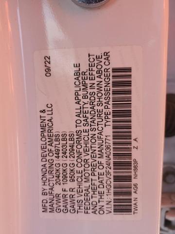 2022 HONDA ACCORD HYB - 1HGCV3F24NA036771
