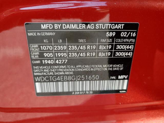 VIN WDCTG4EB8GJ251650 2016 Mercedes-Benz GLA-Class,... no.13