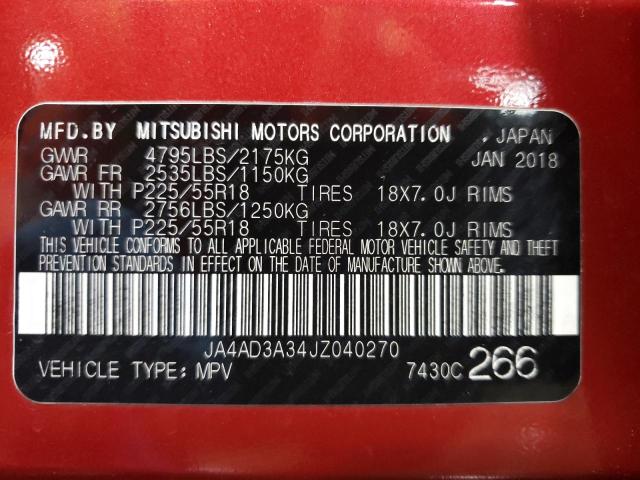 2018 MITSUBISHI OUTLANDER - JA4AD3A34JZ040270