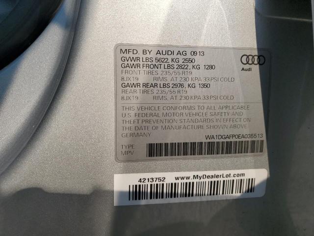 VIN WA1DGAFP0EA035513 2014 Audi Q5, Premium Plus no.13