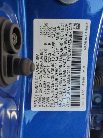 2020 HONDA CIVIC SPOR - 2HGFC2F86LH573125