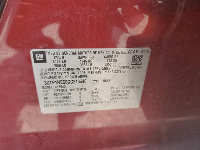 2016 GMC SIERRA C15 - 3GTP1NEC8GG213540