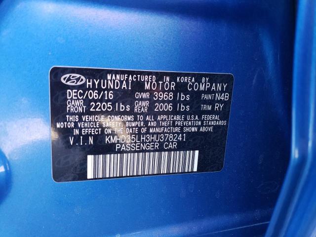 VIN KMHD35LH3HU378241 2017 Hyundai Elantra no.12