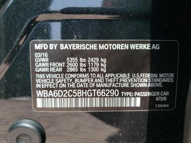 VIN WBA6D2C58HGT66290 2017 BMW 6 SERIES no.12