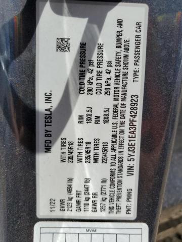 2023 TESLA MODEL 3 - 5YJ3E1EA3PF428923