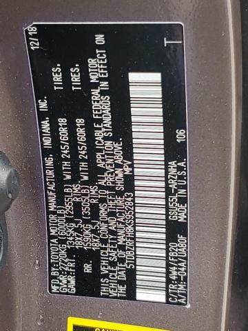 2019 TOYOTA HIGHLANDER - 5TDBZRFH8KS952843
