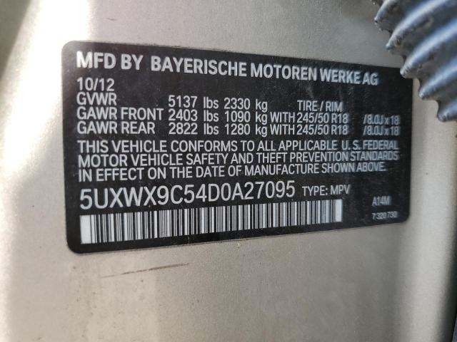 VIN 5UXWX9C54D0A27095 2013 BMW X3, Xdrive28I no.12