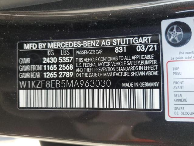 VIN W1KZF8EB5MA963030 2021 Mercedes-Benz E-Class, 3... no.12