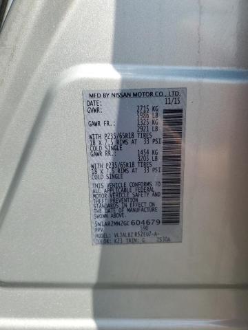 2016 NISSAN PATHFINDER - 5N1AR2MN2GC604679
