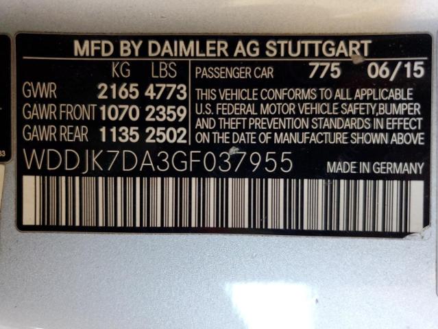 2016 MERCEDES-BENZ SL550 WDDJK7DA3GF037955