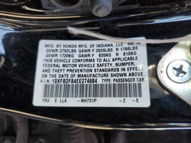 VIN 19XFB2F84EE274684 2014 Honda Civic, EX no.12