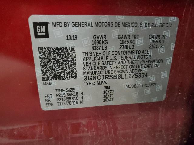 2020 CHEVROLET TRAX PREMI 3GNCJRSB8LL175334