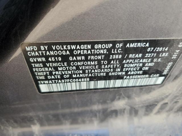 2015 VOLKSWAGEN PASSAT S - 1VWAT7A37FC004855