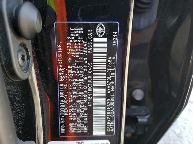 VIN 4T1B11HK3JU016409 2018 Toyota Camry, L no.12