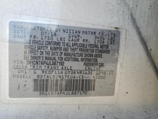 2018 NISSAN VERSA S - 3N1CN7AP4JL887192