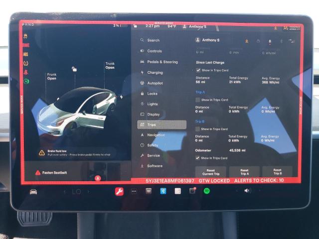 2021 TESLA MODEL 3 - 5YJ3E1EA8MF061397