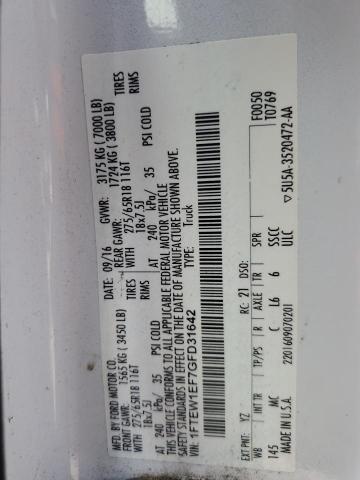 2016 FORD F150 SUPER - 1FTEW1EF7GFD31642