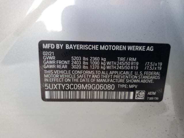 VIN 5UXTY3C09M9G06080 2021 BMW X3, Sdrive30I no.13