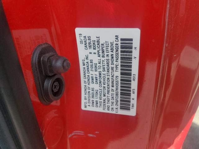 2019 HONDA CIVIC EX - 2HGFC3B37KH353779