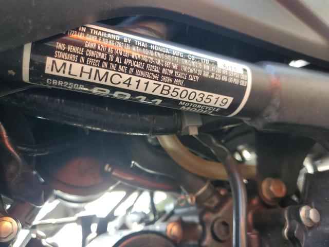 2011 HONDA CBR250 R MLHMC4117B5003519