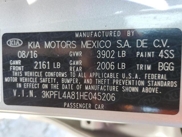 VIN 3KPFL4A81HE045206 2017 KIA Forte, EX no.12